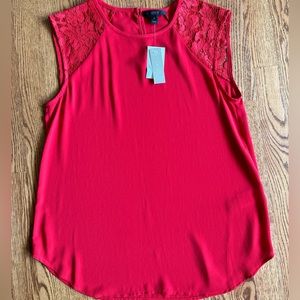 J. Crew Tank Top Blouse with Floral Lace Accent